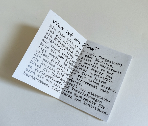 Innenseite eines Zines über Zines
